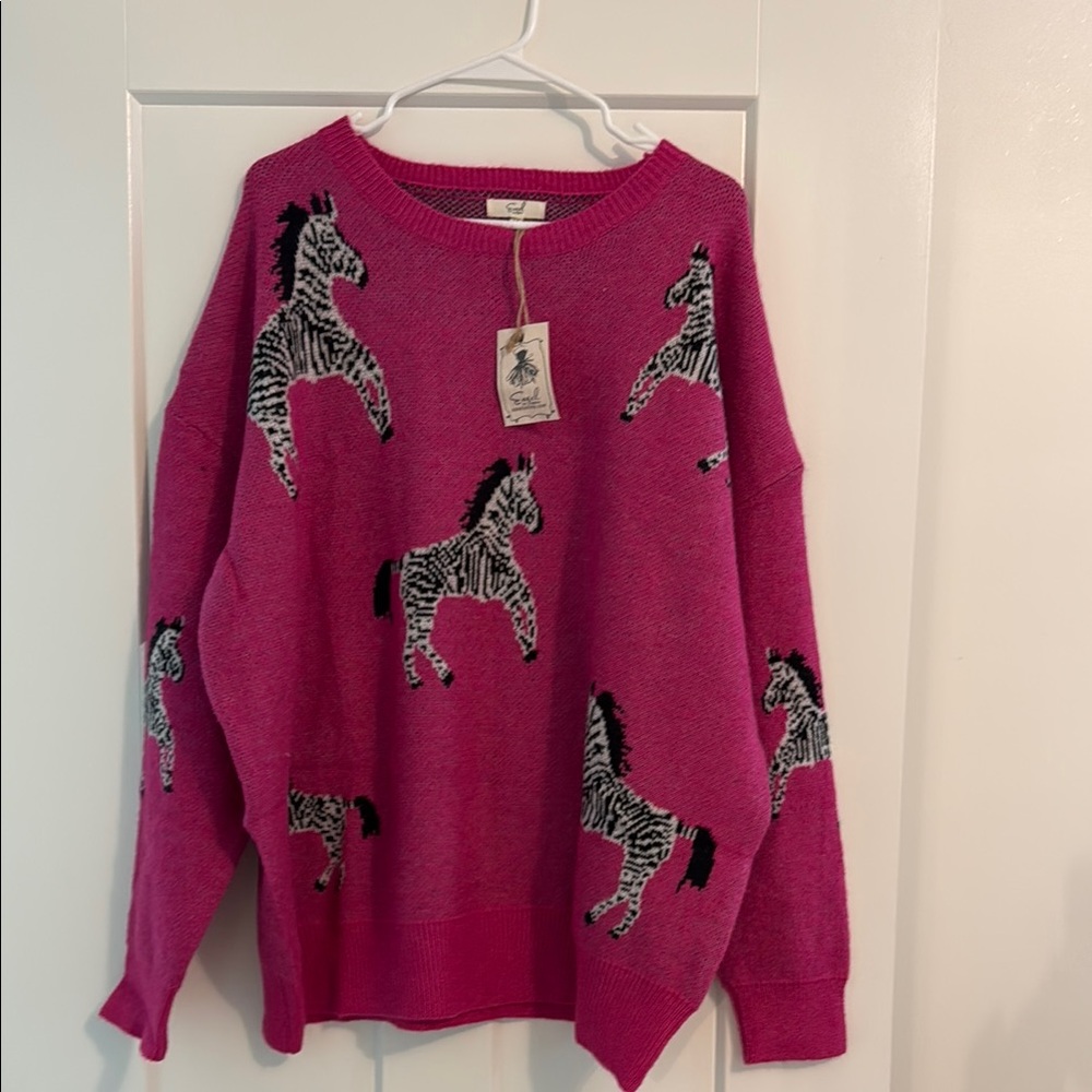 Chinti & Parker Pink Zebra Sweater